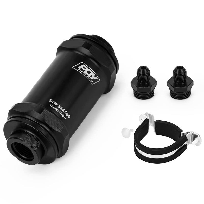 PQY AN6 Inline Fuel Filter E85 Ethanol With 100 Micron Stainless steel element - Image 1